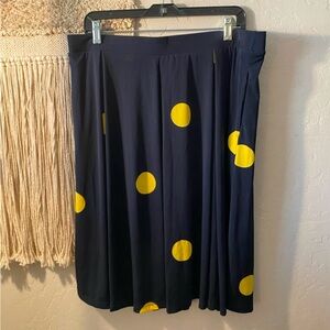 LuLaRoe Yellow and Blue Midi A-Line Skirt